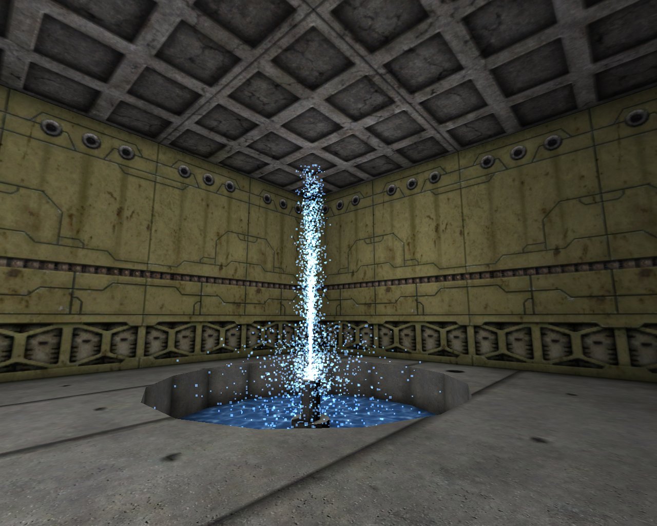 virtual fountain in lobby